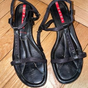 Prada Black Kitten heels size 8